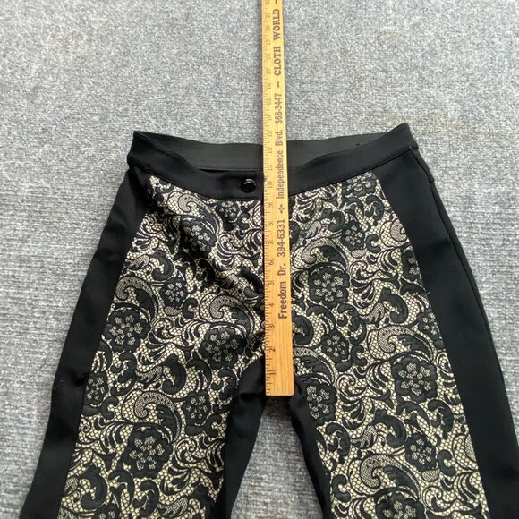 Chico's‎ So Slimming Pants Womens 00 XS Slim Leg Black & Lace Pattern - Picture 10 of 15